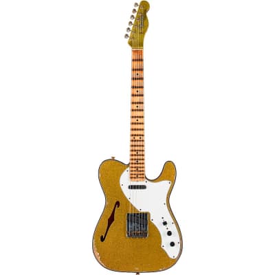 Fender Custom Shop '60s Telecaster Thinline Relic Limited-Edition Electric Guitar Chartreuse Sparkle image 3