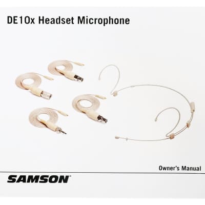 Samson DE10X Headset Microphone Mic w/4 Adapters, 3mm Capsule, clip, Windscreens image 8