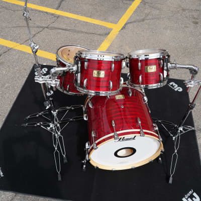 Pearl Masters Retro-Spec Red Onyx Pearl 4pc Maple Shell Pack w/ hdw.+ Holders | 10, 12, 14, 22" image 13