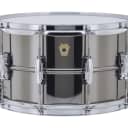 Ludwig LB408 Black Beauty Snare Drum 8X14 Smooth Shell