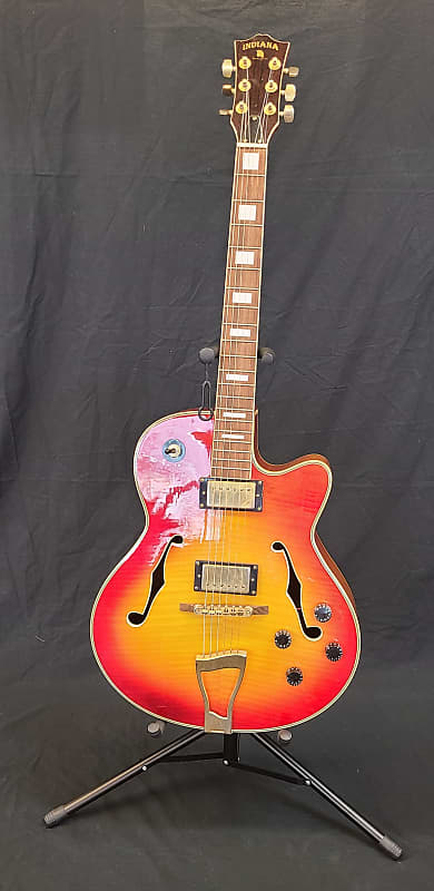 Indiana Remington semi-hollow electric guitar 2003 - Red Burst image 1