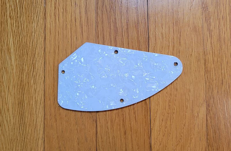 White Pearl (4 Ply W/B/W) Electronics Control Cavity Cover Reverb