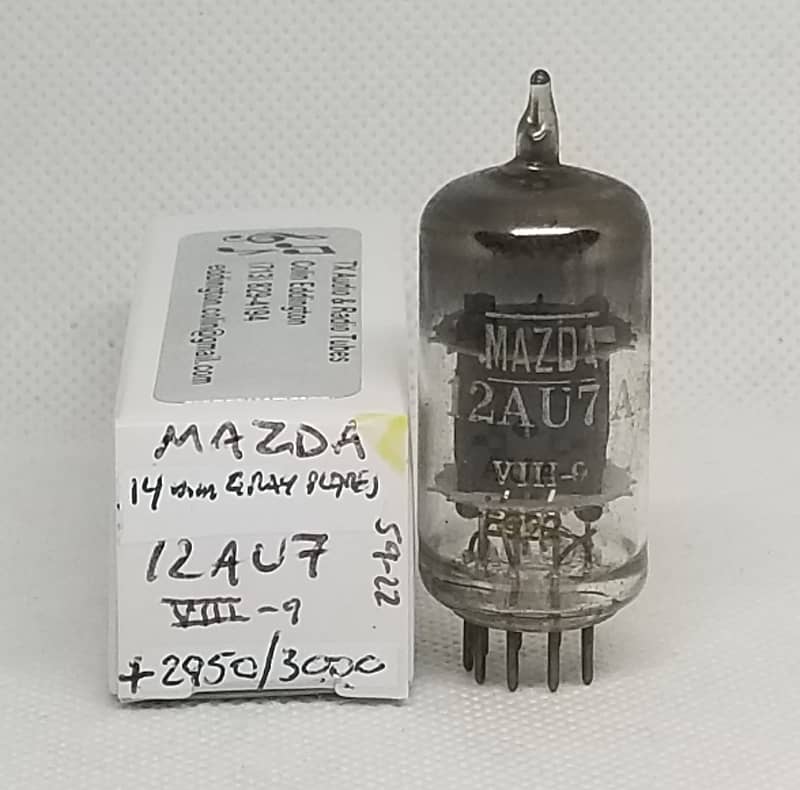 Mazda 12AU7A Gray Plate Very Well Balanced (1.6%) Single NOS