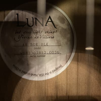 Luna Aurora Borealis 3/4 Acoustic Guitar - Black Sparkle image 4