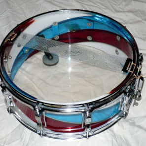 Ludwig Vistalite Snare Drum  Red/White/Blue Spiral image 5