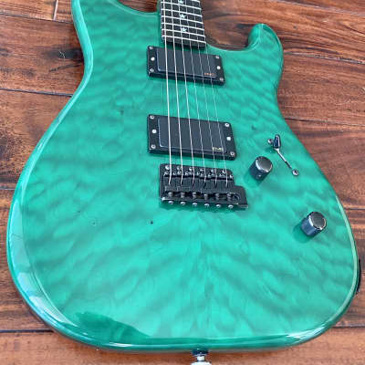 ESP Custom Shop Emerald Green Late 80's Super Strat - 5A Quilted Maple image 4