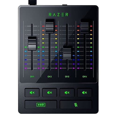 Razer Audio Mixer (Analog Audio Mixer, 4-channel Interface with Mute  Buttons, XLR Input with Preamp, Plug and Play), Black, RZ19-03860100-R3M1