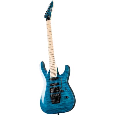 ESP LTD MH-203QM Quilted Maple Electric Guitar, See Thru Blue image 2