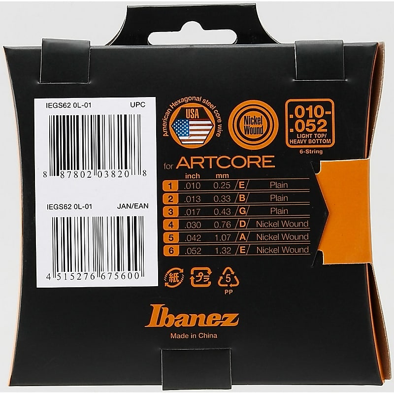 Ibanez IEGS62 Cordes guitare électrique 10-52