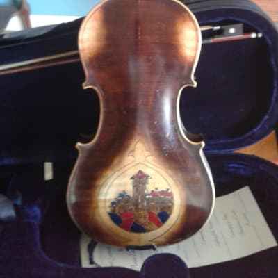 Violin with bow and case 19th century Antique Brown Burst image 2