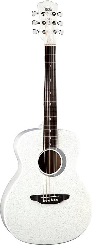 Luna Aurora Borealis 3/4-Size Acoustic Guitar - White Pearl Sparkle, AR BOR WHT image 1