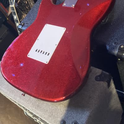 Replacement S Style Body Double Cut Stratocaster Style - Red Sparkle Glitter image 4