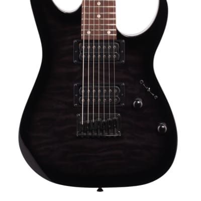 Ibanez Gio GRG7221QA 7 String Electric Guitar Trans Black Sunburst image 3