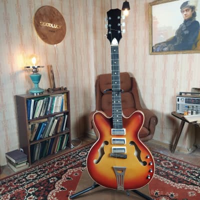 Maria 6-string Semi-Hollow Electric Guitar Rare Soviet plastic orfeus Vintage USSR for sale