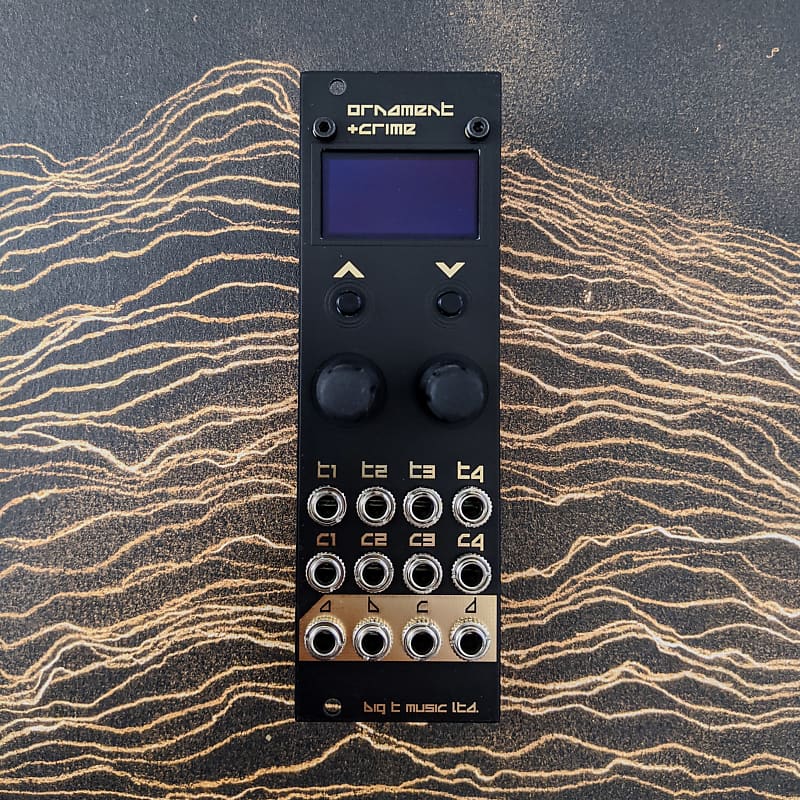 uO_C Black and Gold Micro Ornament and Crime Eurorack Reverb
