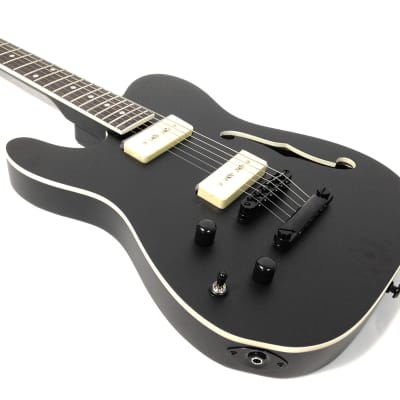 Haze HSE501LHBK Semi-Hollow Charcoal Black HTL Electric Guitar Lefthanded image 6