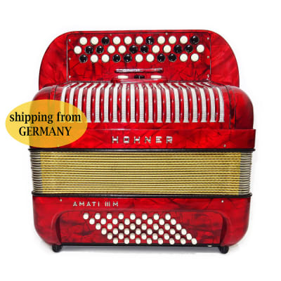 Close to New! Hohner Amati III M Lightweight 3 Row Small Button Accordion made in Germany 2148, incl Straps, Case, Wonderful sound! image 1