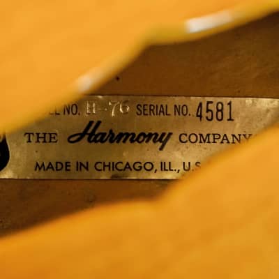 1966 Harmony H76 Vintage Electric Guitar 100% Original w/ DeArmond Gold Foils, Bigsby B3 & Case image 6