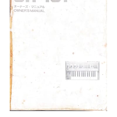 Roland SH-101 Original Owner´s Manual