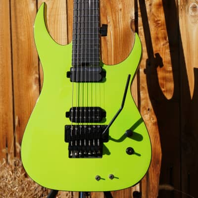 Schecter DIAMOND SERIES Keith Merrow KM-7 FR S Mk-III Hybrid Lambo Green 7-String Electric Guitar image 4
