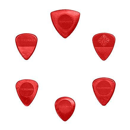 New Telefunken Elektroakustik Variety Mix Pack Guitar Picks (6-pack) - Red image 1