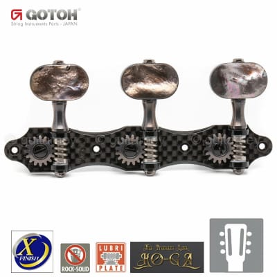 NEW Gotoh KG01-CA Classical Guitar Tuners w/ Real Black Mother of Pearl Buttons image 4