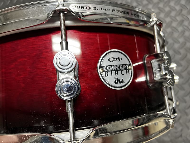 PDP PDCB5514SSNC Concept Birch Series 5.5x14" Snare Drum with Chrome Hardware 2010s - Natural to Charcoal Fade image 1