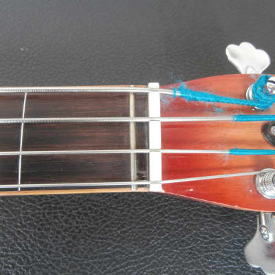 Vintage 1960's Meazzi Dynelectron Longhorn Bass Guitar w/ Case! Fretless, Rare Danelectro Copy! image 5