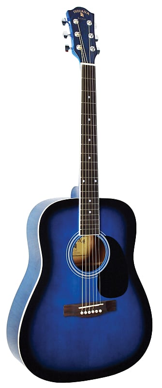 Indiana S-SCOUT-BLS Dreadnought Spruce Top 6-String Acoustic Guitar - Blue Burst image 1