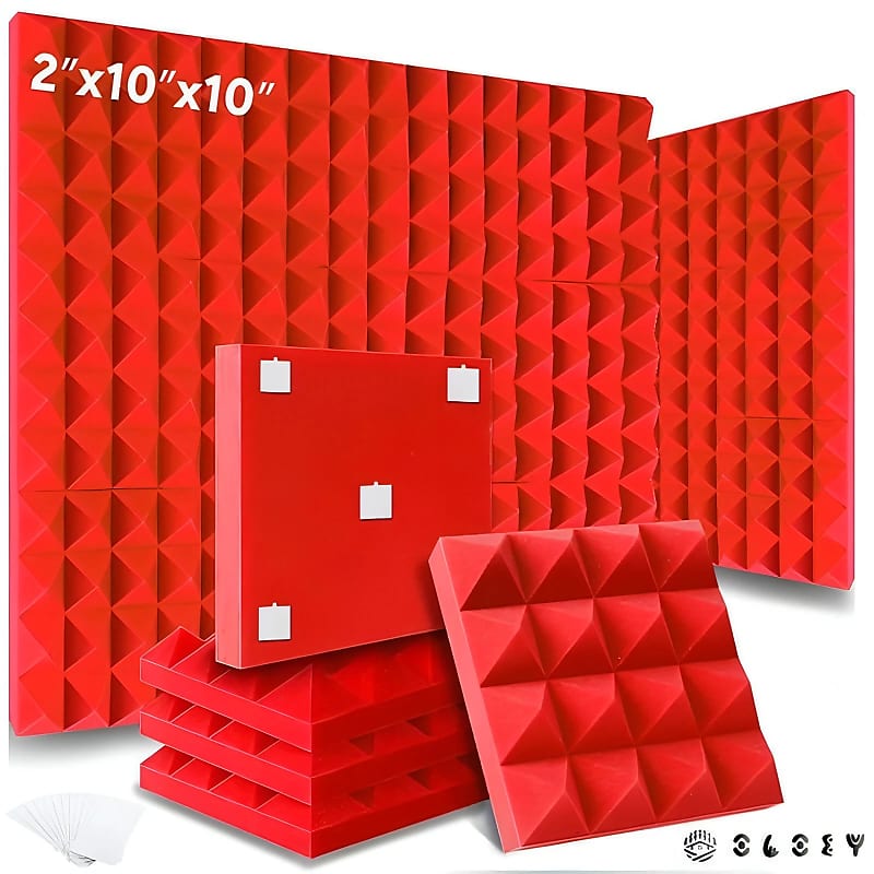 Studio Sound Absorbing Panels 12 Pcs, Pyramid Acoustic Reverb UK