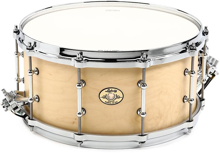 Ludwig Concert Maple Snare Drum - 6.5-inch x 14-inch  Satin Natural image 1