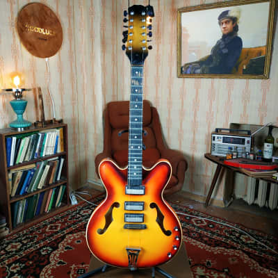 Maria 12-string Semi-Hollow Electric Guitar Rare Soviet plastic orfeus Vintage USSR for sale