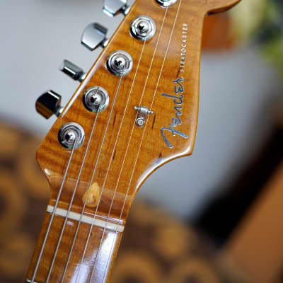 Fender STRATOCASTER CS AMERICAN CUSTOM HONEY BLOND ASH ROASTED TIGER V NECK 2023 - Honey Blonde image 9