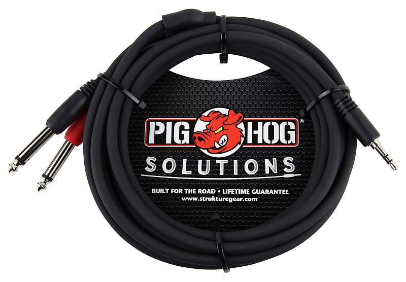 Pig Hog Solutions 10' 3.5mm - Dual 1/4