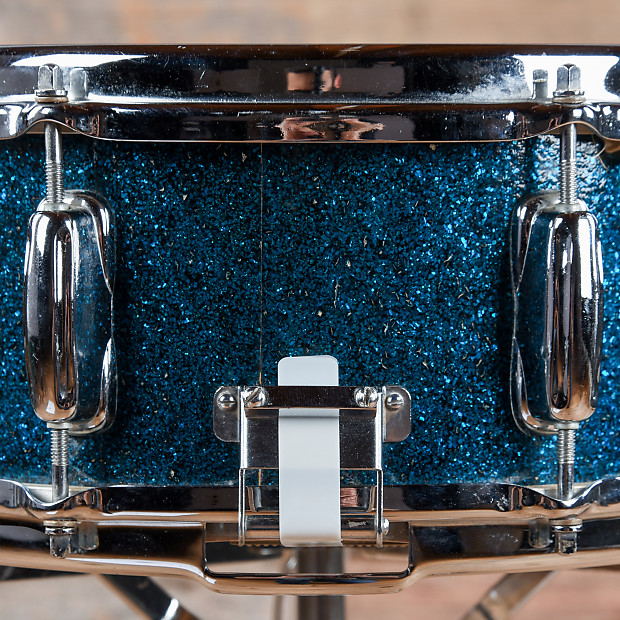 Slingerland 5x14 Artist Model Snare Drum Aqua Blue Sparkle 1965
