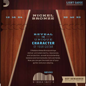 D'Addario Nickel Bronze Acoustic Guitar Strings, Light, NB1253 image 5