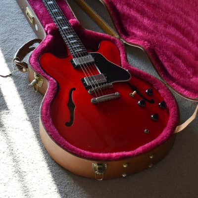 2000 Gibson USA Limited Edition ES-335 BP Translucent Red, Black Binding, Ebony Board w/OHSC, RARE image 2