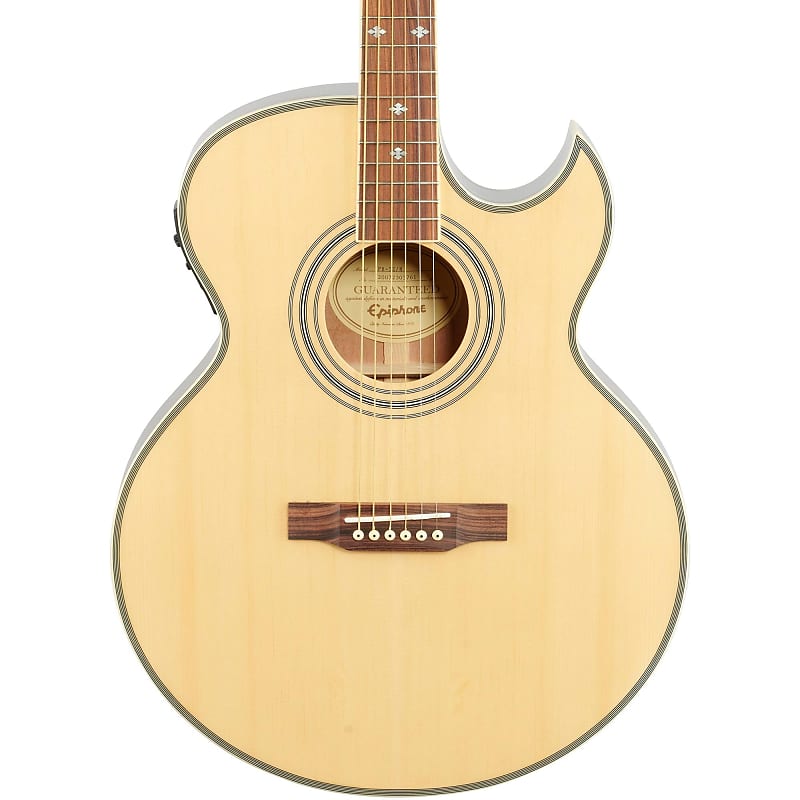Epiphone PR5-E Compact Jumbo Cutaway Acoustic-Electric Guitar, Natural image 1