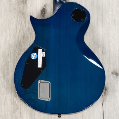 ESP E-II Eclipse Guitar w/ Case, Buckeye Burl Top, Ebony, Blue Natural Fade image 4
