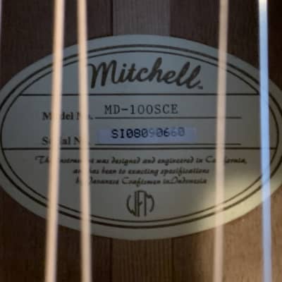 Mitchell MD-100SCE Electric Acoustic Guitar Spruce Top w/ Padded Roadrunner Case image 5