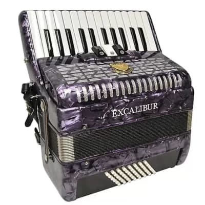 Excalibur Super Classic 48 Bass Piano Accordion - Purple Bild 1