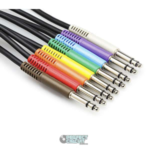 Hosa TTS830 TTS830 8 Pack TT TRS Patch Cables Color Coordinated - 1'