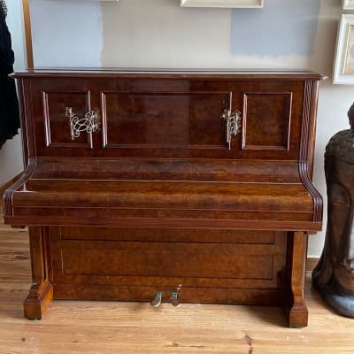 Extremely Beautiful Antique Bechstein Upright Piano 1894 Burr Walnut Fully Restored With Guarantee image 2