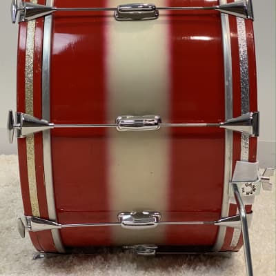 Slingerland 22/13/15/5x14" 60's Swingster/Stage Band Drum Set - Red/Silver Duco image 6