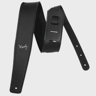 Moody Guitar Strap Black/Black Leather Long 2021