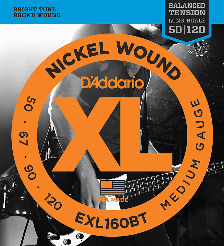 1 Set D'Addario EXL160BT Nickel Wound Bass Guitar Strings Balanced Tension Medium 50-120 image 1