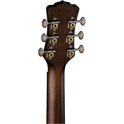 Luna Guitars Art Vintage Dreadnought Cutaway Acoustic-Electric Guitar Distressed Brownburst image 7