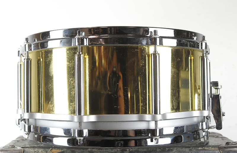 Pearl FREE FLOATING System Brass Shell Snare Drum Rare 14 x 6.5