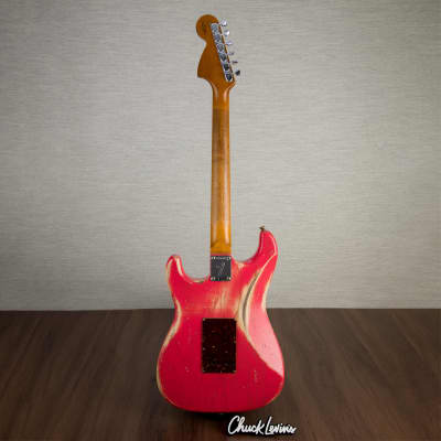 Fender Custom Shop 69 Stratocaster Heavy Relic Electric Guitar, Ebony Fingerboard - Watermelon King - CHUCKSCLUSIVE - #R126000 - Display Model image 3