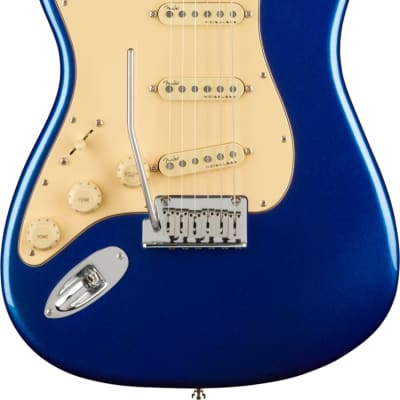 Fender American Ultra Stratocaster Left-Handed, Maple FB, Cobra Blue w/ Case image 1